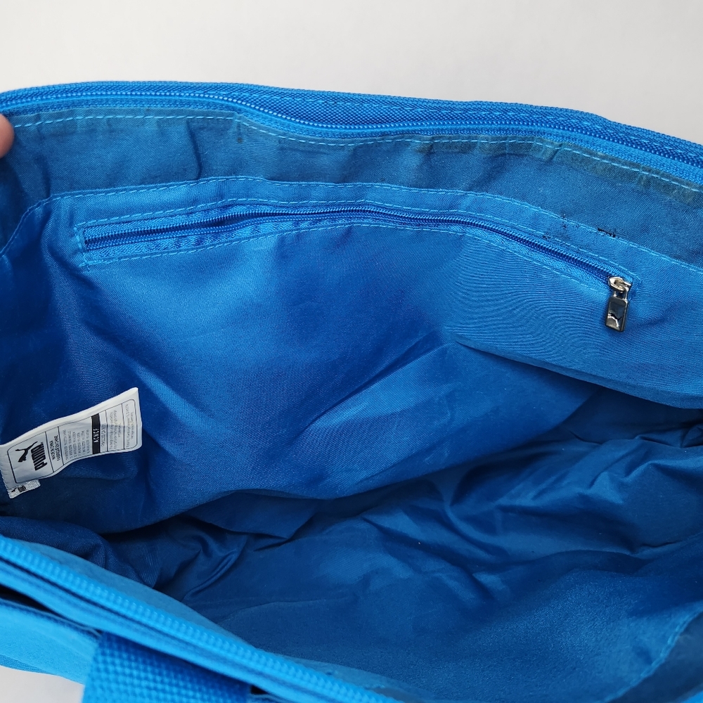 Blue/Tan Puma Shoulder Bag Gym Bag - Picture 4 of 4